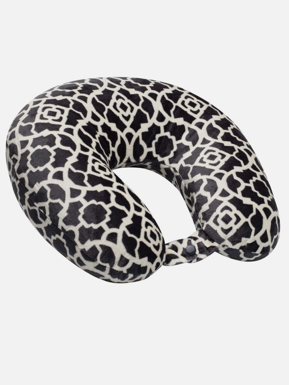Plush cozy charcoal & White Geometric Travel Neck Pillow